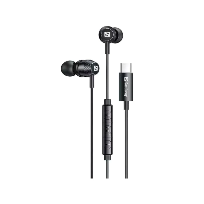 Sandberg USB-C/A In-Earset – Flott Lyd, Stilfull Design (SDG126-50, 1 Eske)