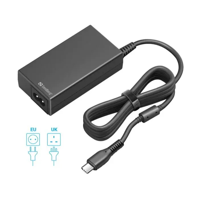 Sandberg USB-C AC-lader PD65W EU+UK, 1 Stykk, SEN-135-76