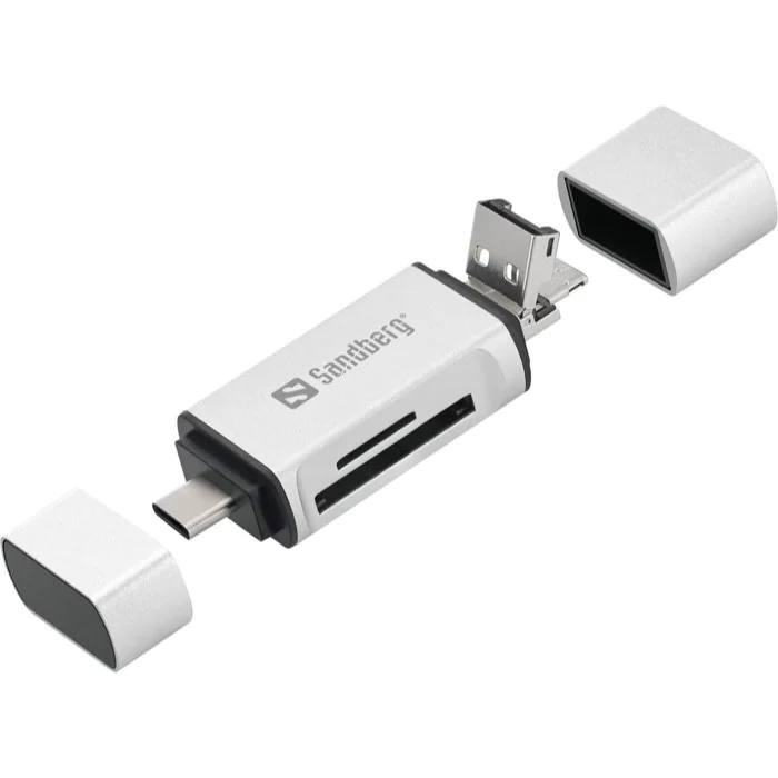 Sandberg Kortleser USB-C+USB+MicroUSB, 1 Stykk, SEN-136-28