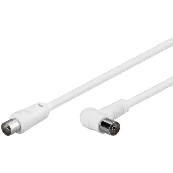 MicroConnect koaksialkabel 1,5m hvit vinklet, 1 Stykk, SEN-COAX015WA