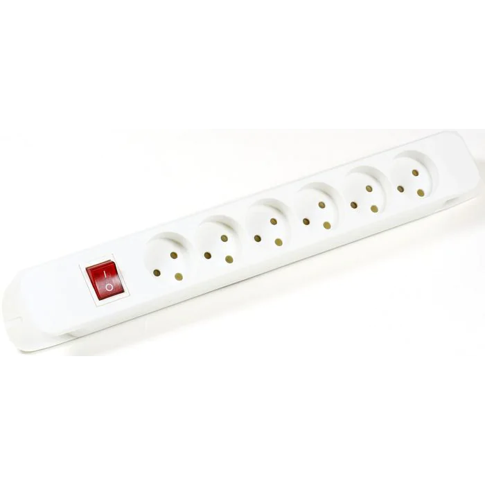 MicroConnect EL-kontakt 6 strømutgang M/J hvit, 1 Stykk, SEN-GRUELM6H000
