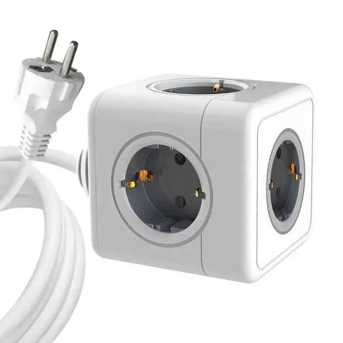 MicroConnect 5-veis Schuko strømkube med 1,5m kabel, Hvit, 1 Stykk, SEN-W126986101