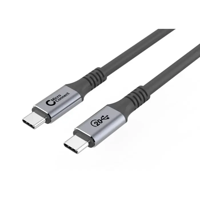 MicroConnect USB-C-kabel 0,25m, 100W, 20Gbps, USB 3.2 Gen 2x2, 1 Stykk, SEN-W128952664