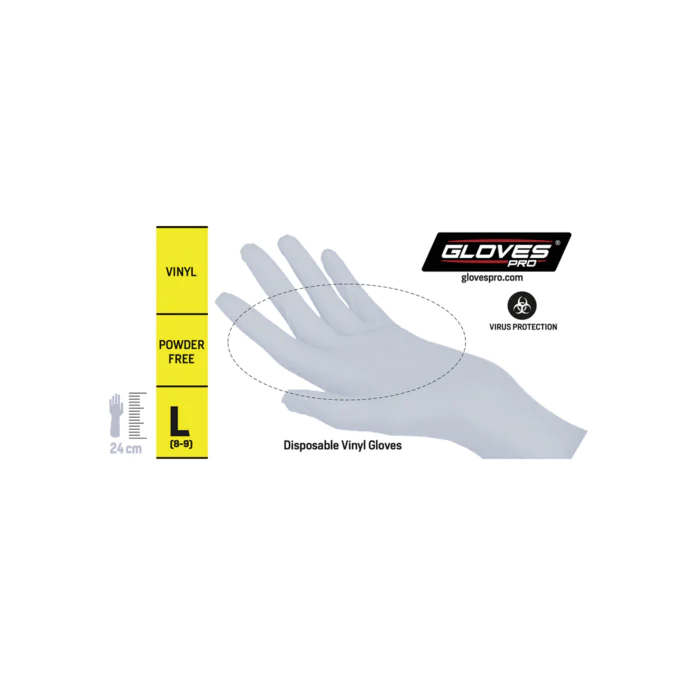 Gloves Pro Vinyl pulverfri engangshansker, 1000 Stykk, SGP-5863