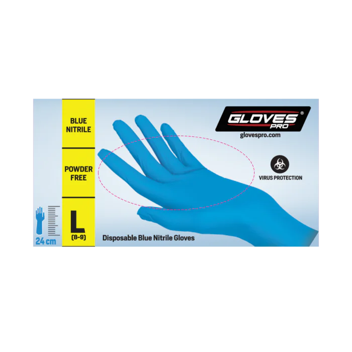 Gloves Pro Nitrilpulverfrie engangshansker, 1000 Stykk, SGP-5867