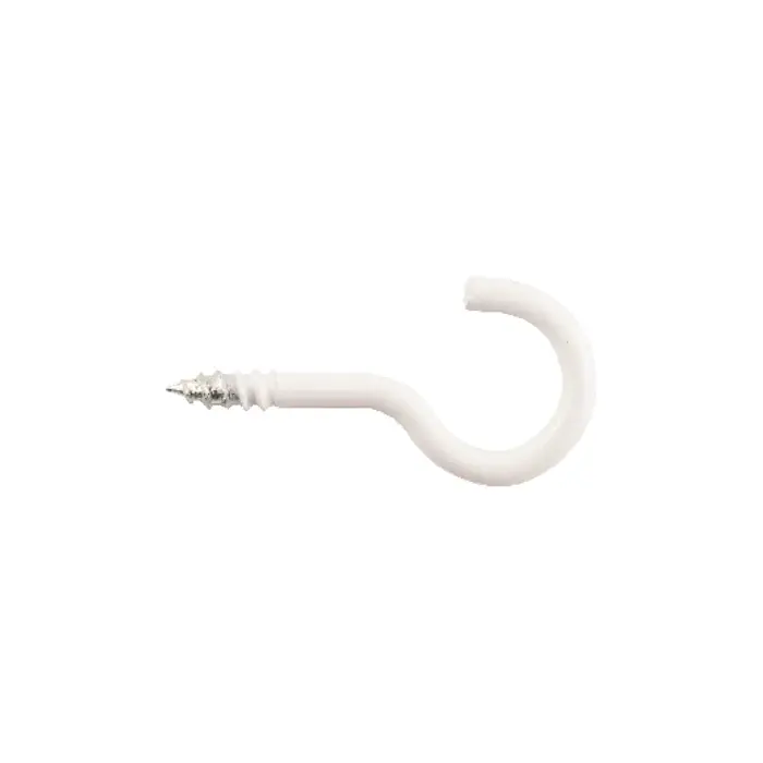 MFT Skruekrok 40X9X3MM – Stål, Epoxy Belegg, Hvit, Høy Kvalitet(217236, 10 Boks)