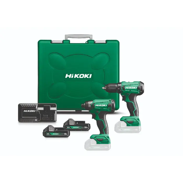 Hikoki Verktøypakke KC18DA – 2 Kompakte 18V Verktøy, Ergonomisk Design(KC18DAWAZ, 1 Boks)