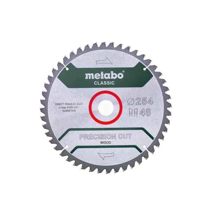 Metabo Sagblad precision cut wood - classic, 254x30, Z48 WZ 5°neg., 1 Stykke, SME-628061000