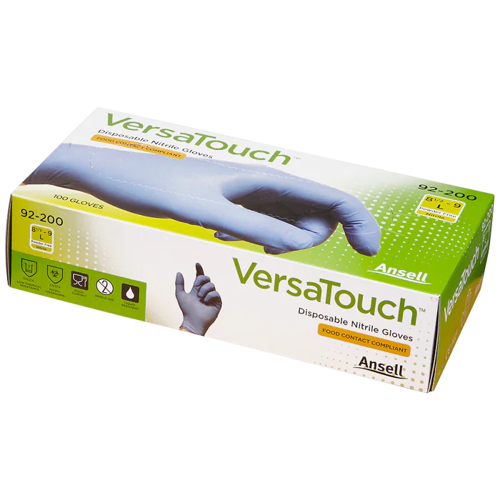 Ansell VersaTouch Nitril Hansker – Mat Godkjent (Størrelser 7–9), SSK-447
