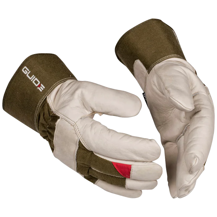 Guide Vinterhanske – Komfortabel & Slitesterk (Brun/Hvit, 6 Par, Størrelse 8–12), SSK-106