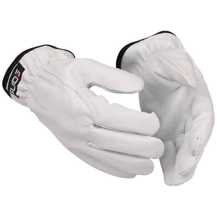 Guide 70 Arbeidshanske – Høy Slitestyrke (Hvit, 12 Par, størrelser 7–12), SSK-183
