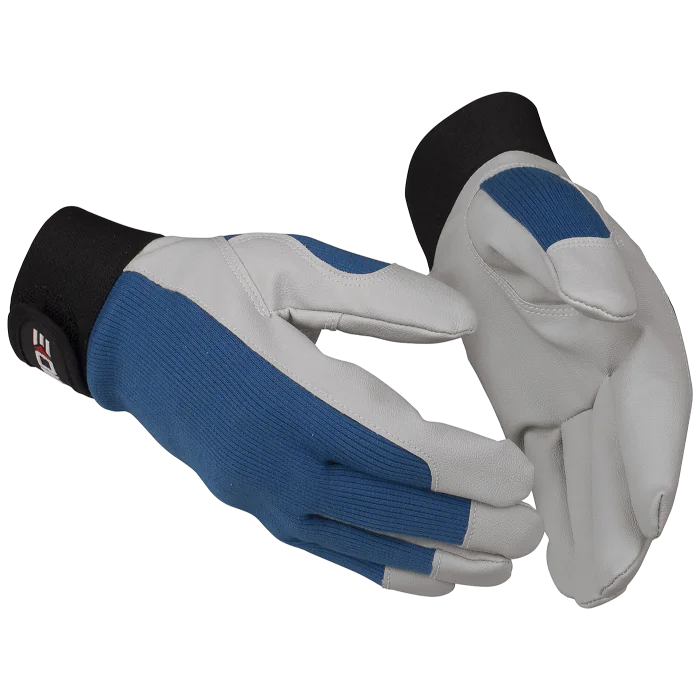 Arbeidshansker – Godt Grep, Blå/Hvit, 12 Par, Størrelse 7–11, SSK-168