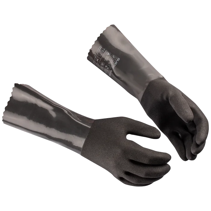 Guide Kjemikaliehanske – Høy slitestyrke – Kullgrå, 6 Par (Størrelse 7–12), SSK-471