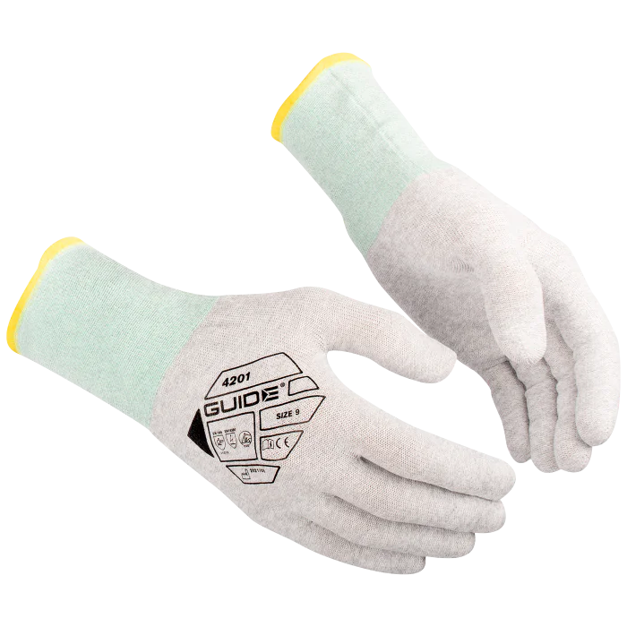 Guide ESD-hanske – Tynn, luftig, Hvit, 6 Par, størrelse 5–11, SSK-329