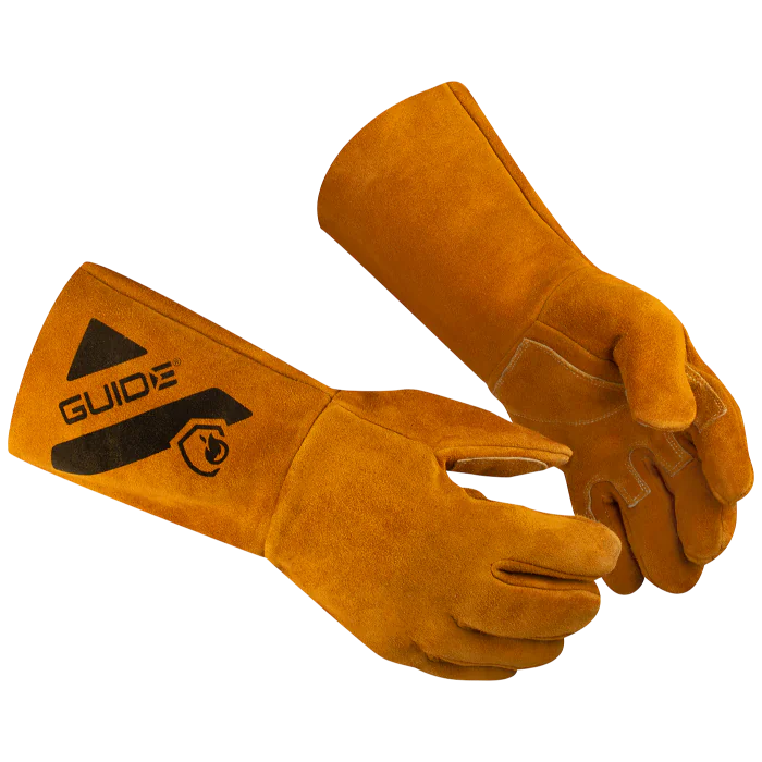 Guide Sveisehanske – Høy kvalitet, varmebeskyttelse (Gul, 6 Par, størrelser 7–12), SSK-362