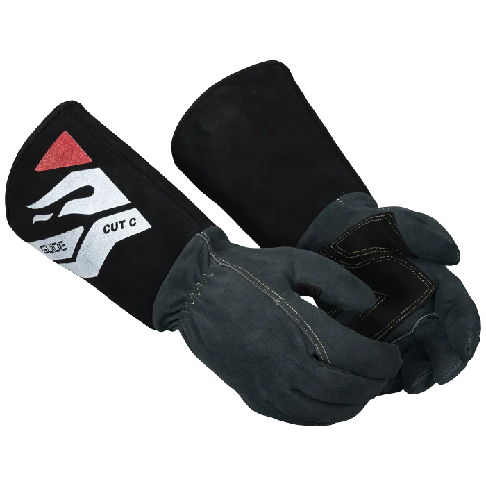 Guide Sveisehanske – Utmerket varmebeskyttelse, Svart, 6 Par, Størrelse 7–12, SSK-358