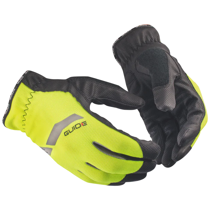 Guide Arbeidshanske – Slitesterk, Berøringsfunksjon, 3 Par (Svart/Gul, Størrelse 7–12), SSK-387