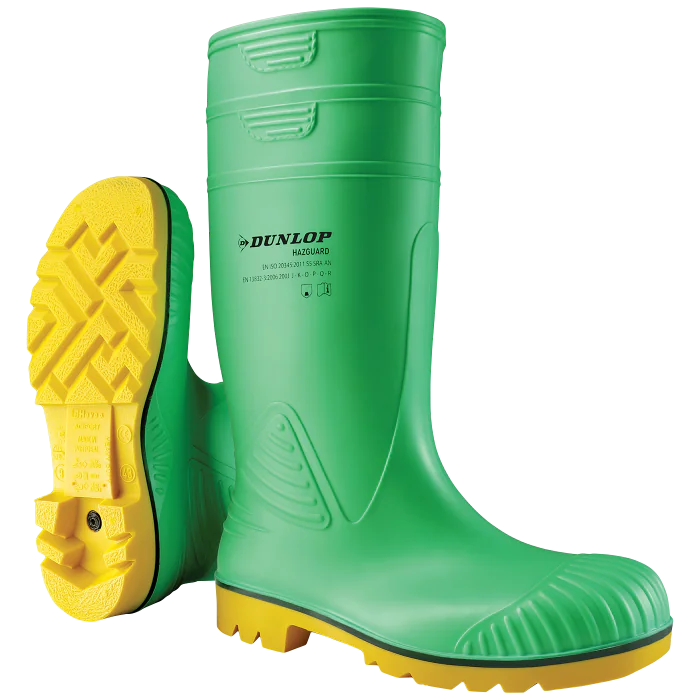 Dunlop Vernestøvel – Kjemikaliebestandig, Sklisikker (Grønn, Størrelser 39–49), SSK-667