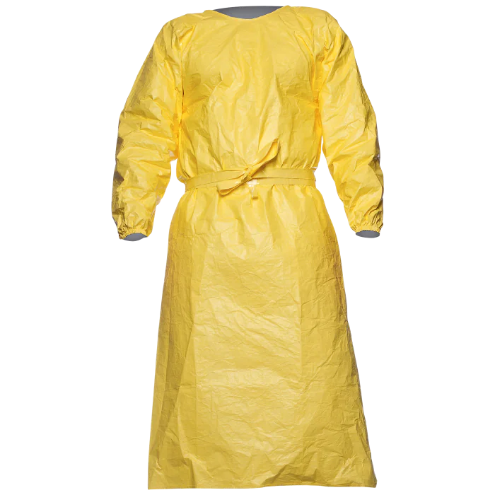 DuPont Tychem Frakk – God Beskyttelse Mot Kjemikalier (Gul, 25 Stykk, Størrelser: S, M, L, 2XL), SSK-529