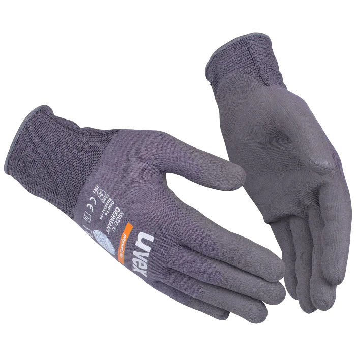 Uvex Phynomic Lite Hansker – Ekstra Lett, Tørt Grep (Grå, 10 Par, Størrelser 7–12), SSK-069