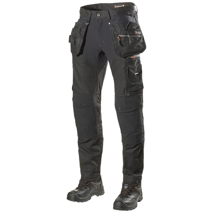 L.Brador Arbeidsbukse – Optimal Bevegelsesfrihet (Svart & Marineblå, Størrelse 44–60 / D84–D120), SSK-1023