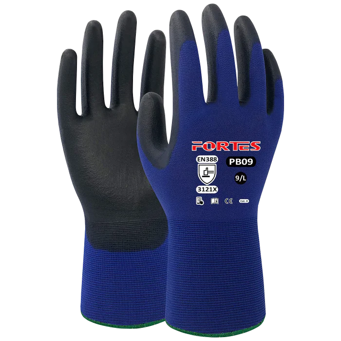 Fortes Arbeidshanske – Høy Slitestyrke (Blå/Hvit, Størrelser 6–12), SSK-620