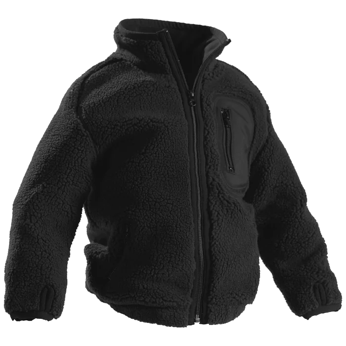Blåkläder Fleecejakke – Vindtett, Forlenget Rygg ( 811447705, Svart, Barn, 1 Stykk, størrelse- C128)