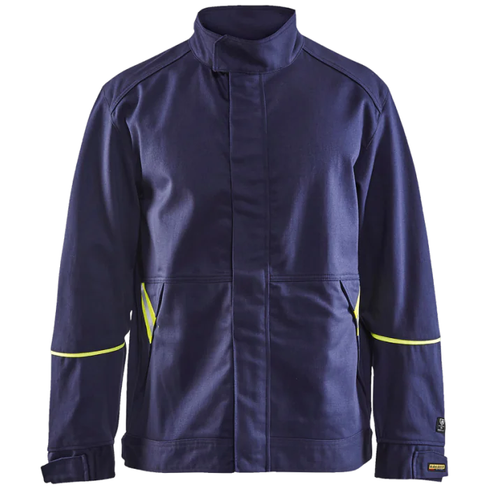 Blåkläder Industrijakke – Flammehemmende, Antistatisk (Marine/Gul, Størrelser XS-4XL), 1 Stykk, SSK-B355