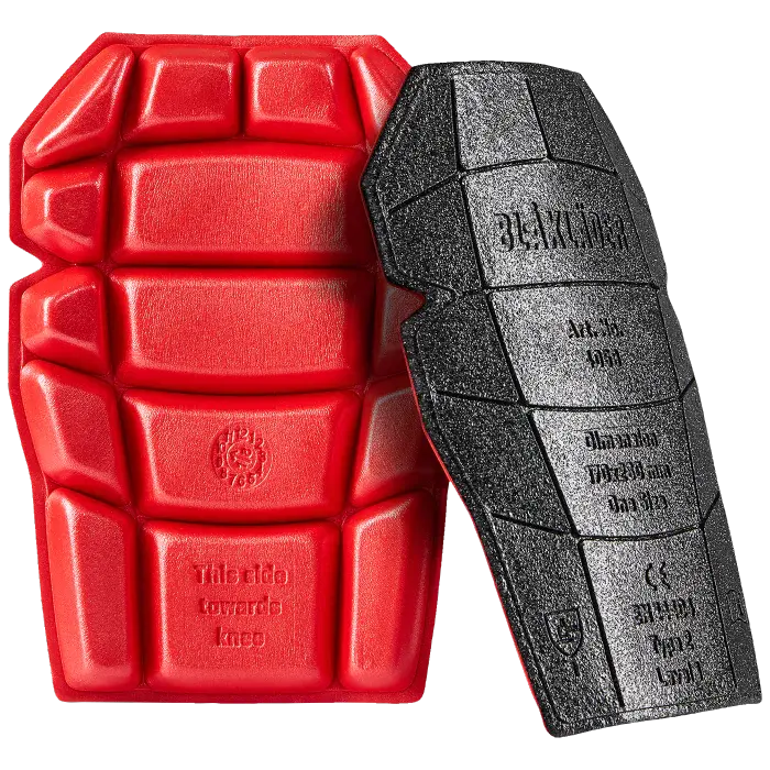 Blåkläder Knebeskytter – Bred, Slitesterk Beskyttelse ( 811507269, Svart/Rød, 1 Par )