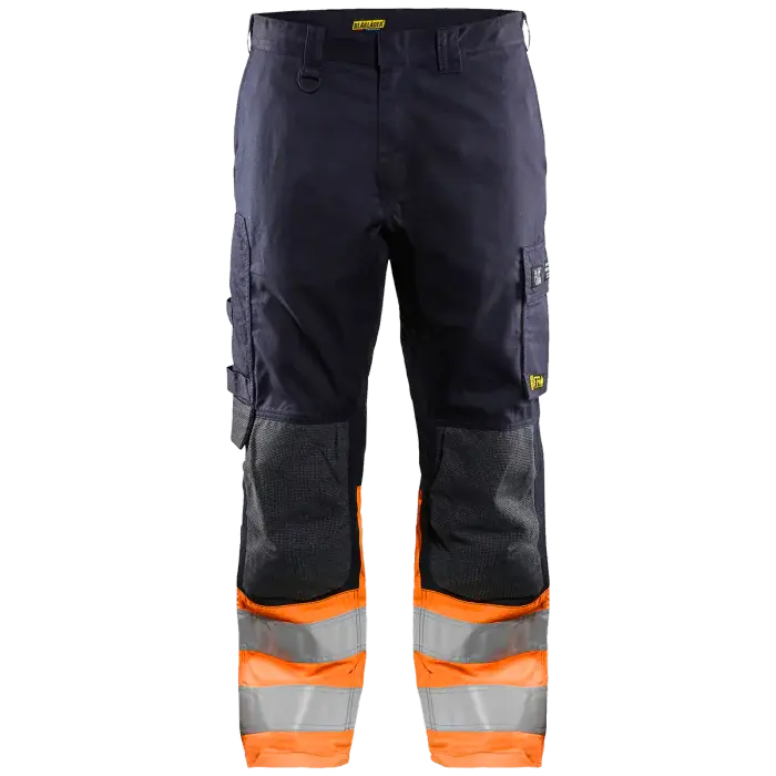 Blåkläder Bukse – Flammebeskyttelse, høy slitestyrke (Marine/Oransje, Størrelser 44-124), 1 Stykk, SSK-B610