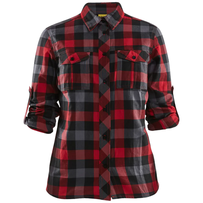 Blåkläder Flanellskjorte – Komfortabel Passform (Dame, Rød/Svart, Størrelser XS-3XL), 1 Stykk, SSK-B692