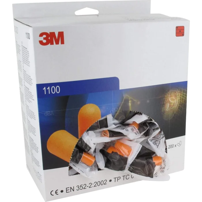 3M 1100 Ørepropper – God Lyd Demping ( 1100, 200 Par )