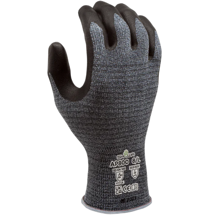 Showa AP800 Touchscreen Hansker – Antistatisk, ESD (Grå, Størrelser S-XXL), 1 Par, SSS-AP800