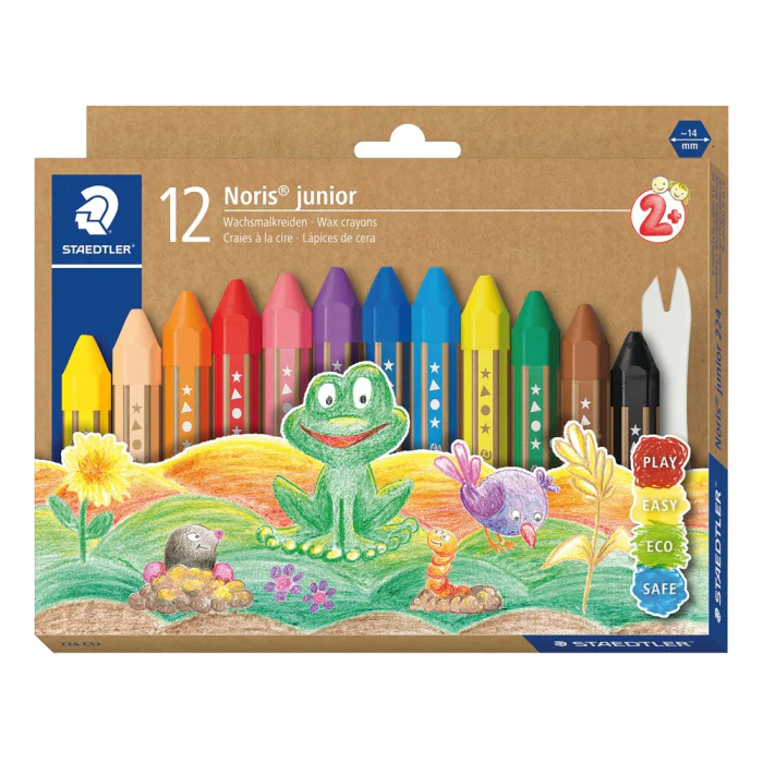 Staedtler Voksfarger Noris Junior – Ideell for Barn (STA224C12, 1 Eske)