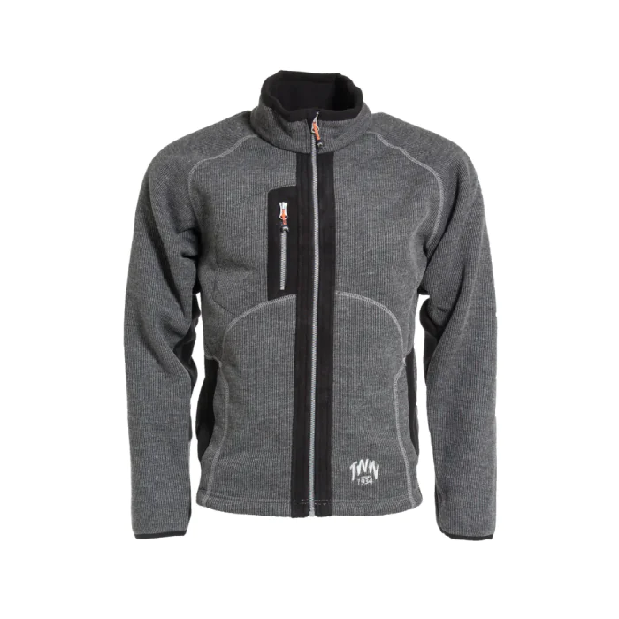 Tranemo Strikket Fleecejakke – Myk og Varm (Steel Grey, Størrelser XS-4XL), 1 Stykk, STN-353026