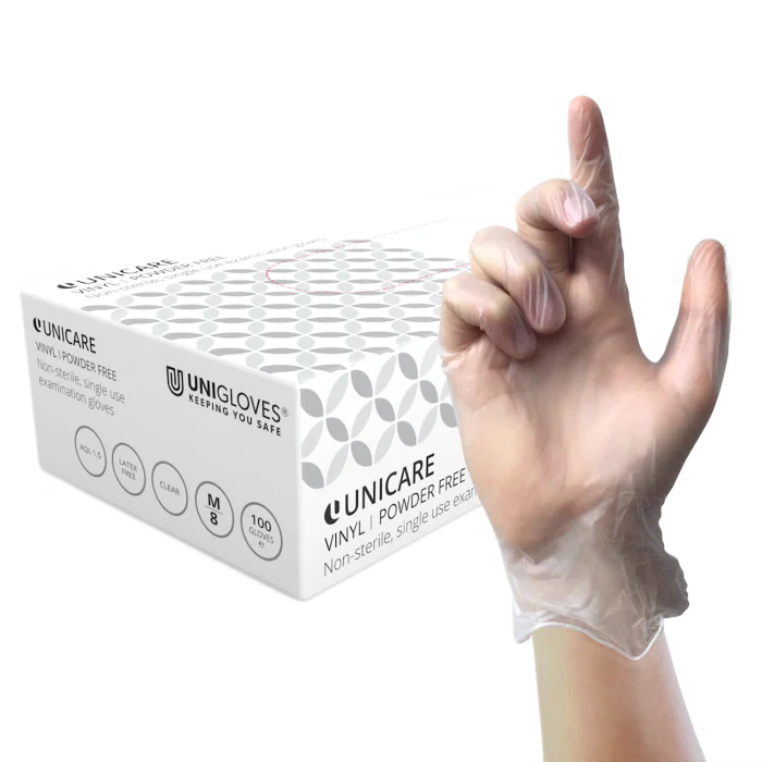 Unigloves Unicare Vinyl Hansker – Medisinsk Kvalitet, 1000 Stykk, SUG-GS006X-13X