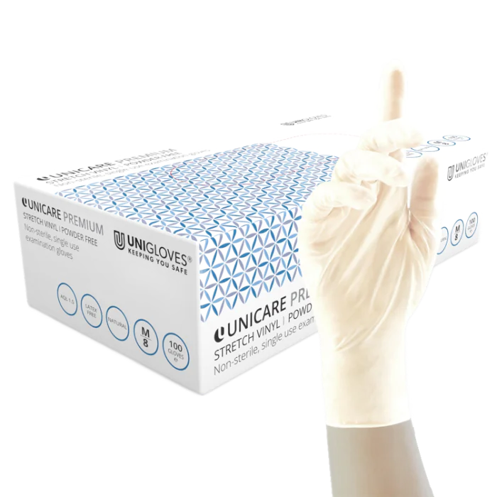 Unigloves Unicare Vinyl Hansker – Medisinsk Kvalitet, 1000 Stykk, SUG-GU007X-A