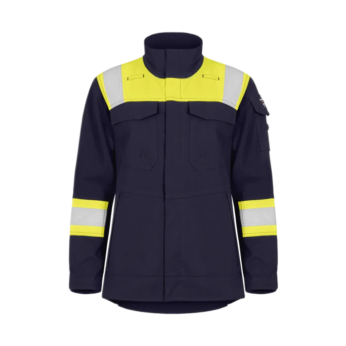 Tranemo Damejakke – Lett, Flammehemmende (Gul/marineblå), 1 Stykk, STN-603781