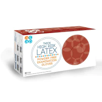 ASAP 10370 blå tykke høyrisiko latekspulverfrie undersøkelseshansker, 1 pall, SAS-10370