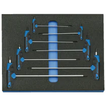 Gedore Blue Line, 2005 CT2-2143 KTX, 7-stk sekskantet unbrakonøkkelsett i CT-modul, 1 sett, SGD-2016567