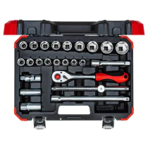 Gedore Red Line, R69003024, 24-stk stikkontaktsett 1/2 tomme, størrelse 10-32 mm, 1 sett, SGD-3300055