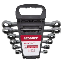 Gedore Red Line Dobbelt ring skrallesett, 2-6 Stykk, 8-19 mm, SGD-470