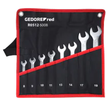 Gedore Red Line, R05126008, 8-stk Åpennøkkelsett Kort størrelse 6-22 mm, 1 sett, SGD-3301081
