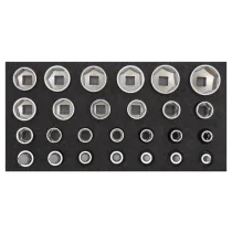 Gedore Red Line, R22150009, 26-stk sokkelsett 1/2 tommer 2/6 Ct-modul, 1 sett, SGD-3301708