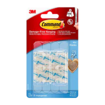 3M Command Mini Clear Kroker – Skaderfritt Oppheng (3M7100108896, 1 Eske)