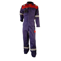 Bulldog Kjeledress – Flammehemmende, Komfortabel (Blå/Rød, Størrelser 42-68), SBD-5011