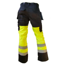 Bulldog Håndverksbukse – Langvarig Bruk og God Synlighet (Gul/svart, Størrelser 46-68), SBD-5738