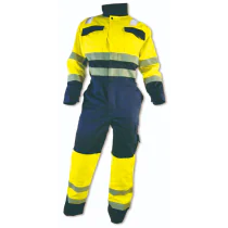 Bulldog PYROX Flammehemmende Kjeledress – Høy Synlighet (Gul/Blå, Størrelser 46-68), SBD-5755