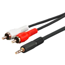 MicroConnect lydadapterkabel; 3,5 mm minijack til 2 x RCA hann, 1-15 m, 1 Stykk, SEN-394