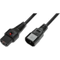 MicroConnect forlengelseskabel C13 IEC Lock til hann C14, 3-5m, svart, 1 Stykk, SEN-335